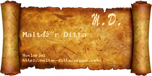 Maltár Ditta névjegykártya